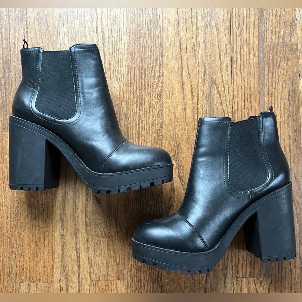 Brand New Black Block Heel Boots